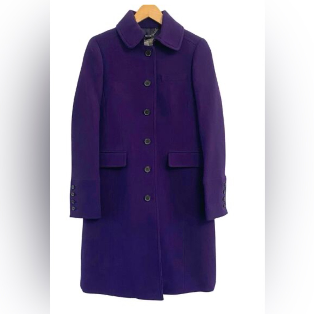 J. Crew Women's Deep Purple Italian Wool W/ Thinsulate Insulation Coat, Sz 4